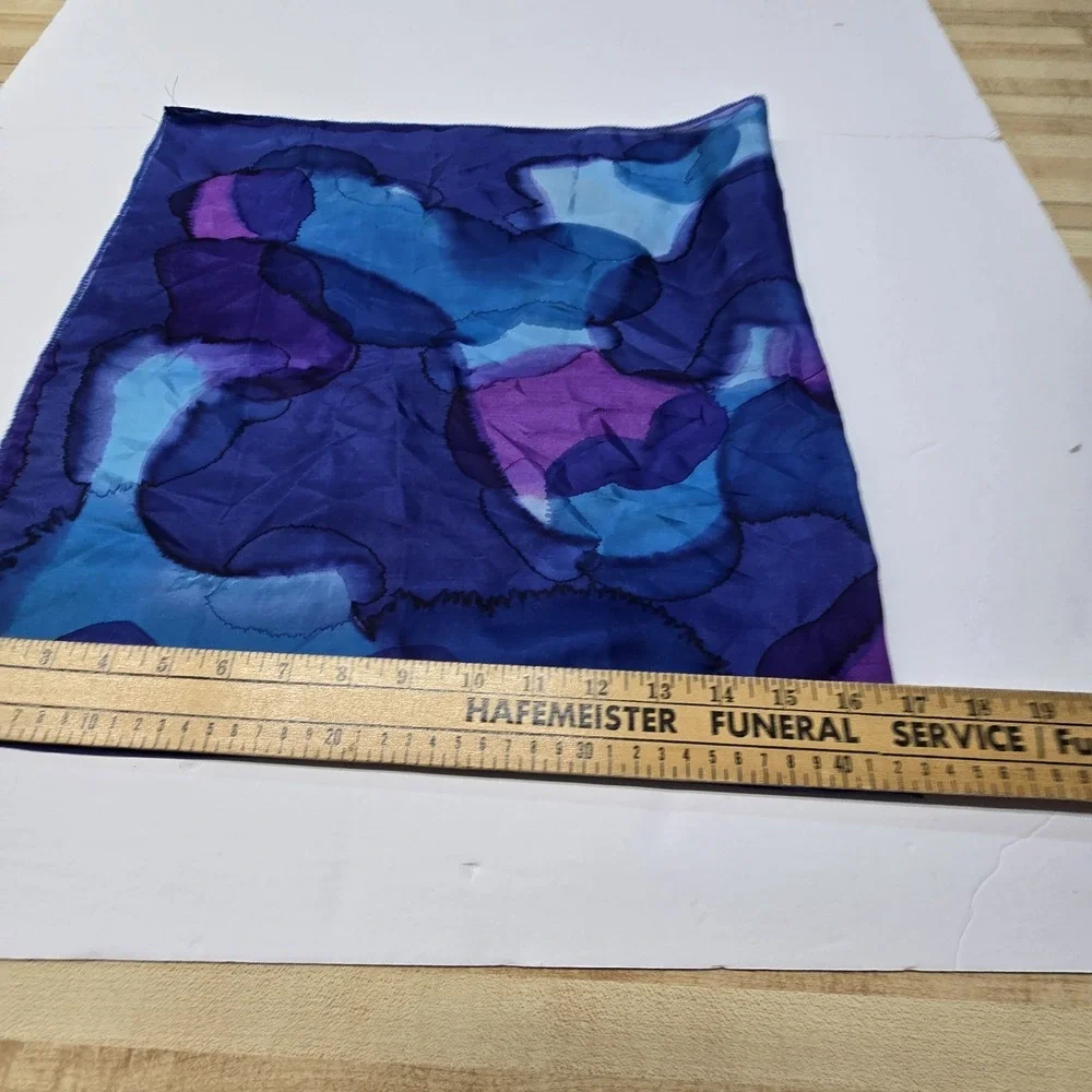 Vtg '99 Abstract Silk Scarf Signed Approx 33